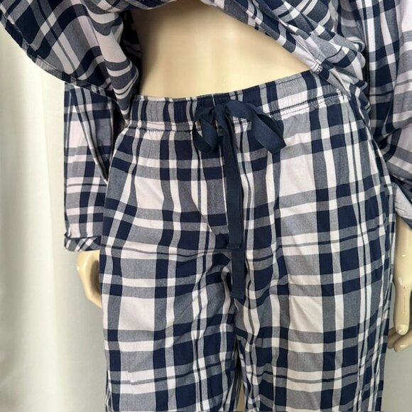 Victoria's Secret - Cozy Flannel Blue White Long Pajama Set Size M - Picture 5 of 13